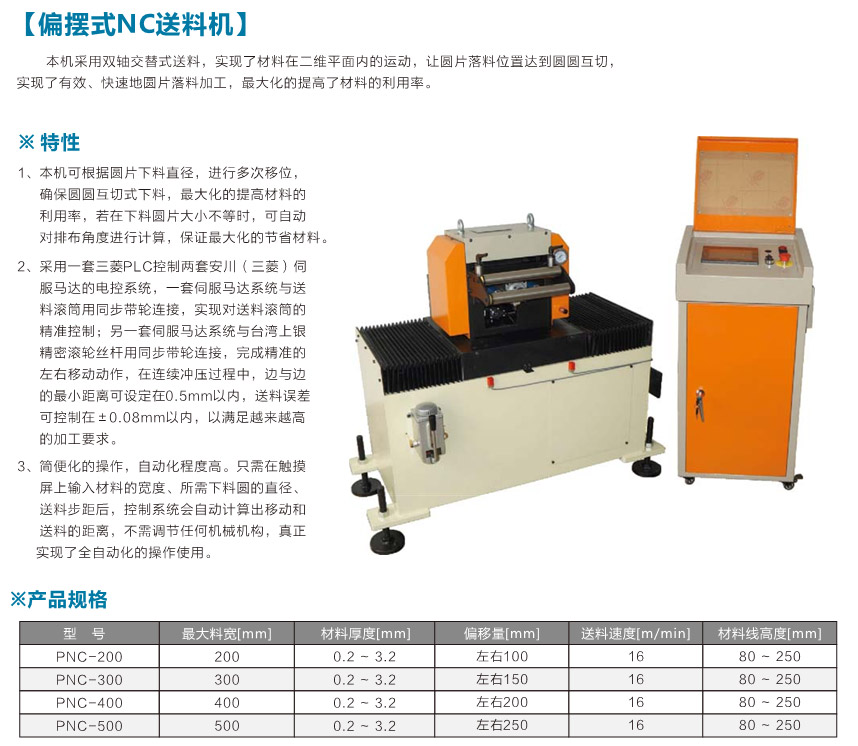 伺服偏擺送料機產品介紹